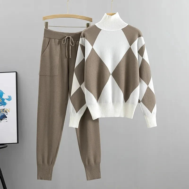 Lavinque outfit set Kaki / S Tenue Décontractée en Tricot | Confort | Élégance et Chaleur