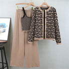 Lavinque outfit set Kaki / Taille Unique Ensemble Chic 3 Pièces | Motif Graphique | Élégance et Confort