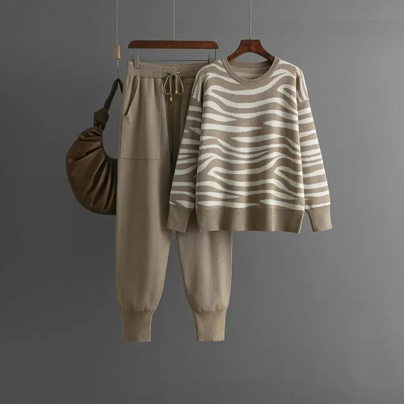 Lavinque outfit set Kaki / Taille unique Ensemble Loungewear | Beige | Confort et Élégance Décontractée