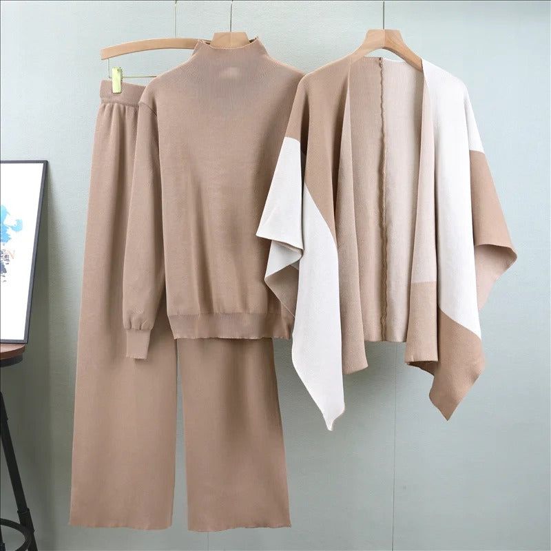 Lavinque outfit set Kaki / Taille Unique Ensemble Tricot | Confort et Élégance | Tendance Automne-Hiver