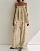 Lavinque outfit set Kaki / XS Ensemble Lin Décontracté | Naturel | Léger et Élégant