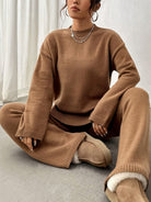 Lavinque Outfit set Kaki / XS Ensemble Tricot Décontracté | Marron Caramel | Douillet & Élégant