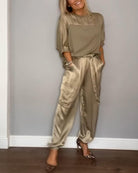 Lavinque outfit set L'or / S Ensemble Satiné | Élégance Brillante | Confort Luxe