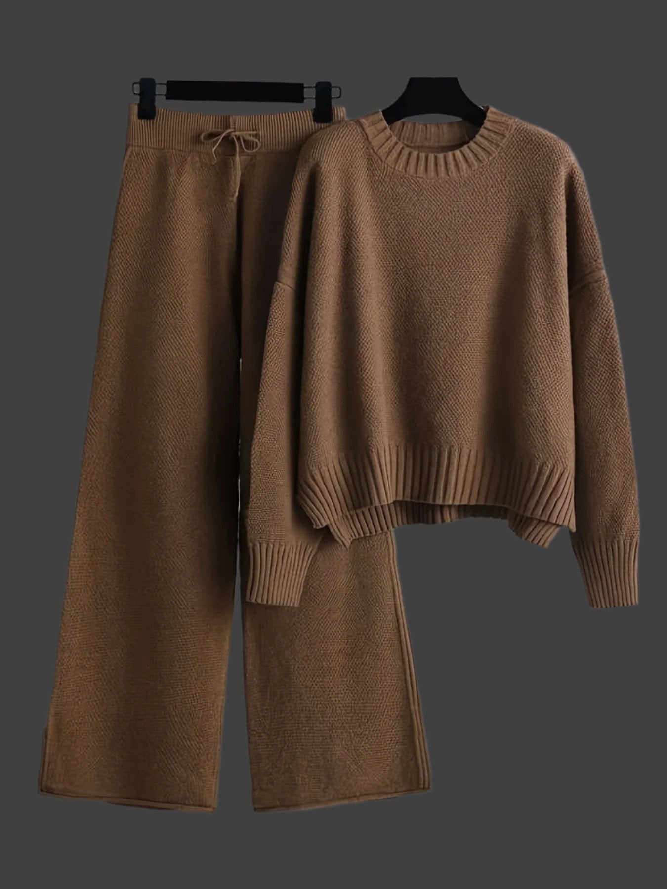 Lavinque outfit set Marron foncé / S Ensemble Maille Automne-Hiver | Confortable | Chic Décontracté