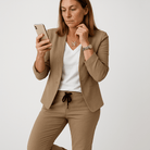 Lavinque Outfit set Marron / S Tailleur Pied-de-Poule Gris | Confort Moderne | Look Business Casual