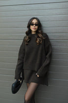 Lavinque outfit set Marron / XS Ensemble Pull Oversize & Jupe | Élégance & Confort | Look Automnal