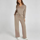 Lavinque outfit set Marron / XS Ensemble Pull & Pantalon Large | Confort & Élégance | Look Décontracté