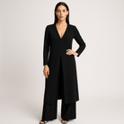 Lavinque Outfit set Noir / S Combinaison Blanche Élégante | Effet Robe Longue | Fluide et Raffinée