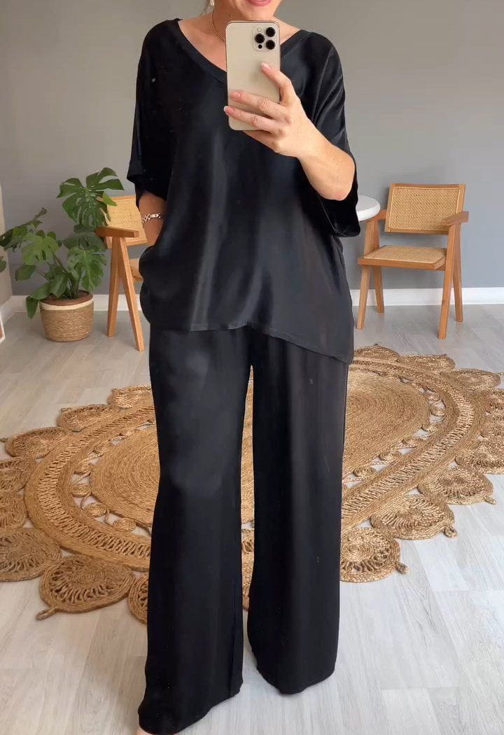 Lavinque outfit set Noir / S Ensemble Femme | Fluide | Élégant et Confortable