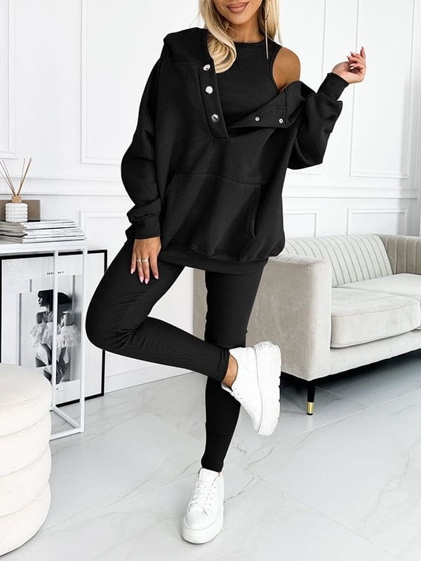 Lavinque Outfit set Noir / S Ensemble Jogging Douillet | Gris Clair | Confort et Style Décontracté