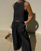 Lavinque outfit set Noir / S Ensemble Lin Deux Pièces | Élégance Minimaliste | Léger & Respirant