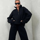 Lavinque outfit set Noir / S Ensemble Loungewear | Lilas | Douillet et Stylé