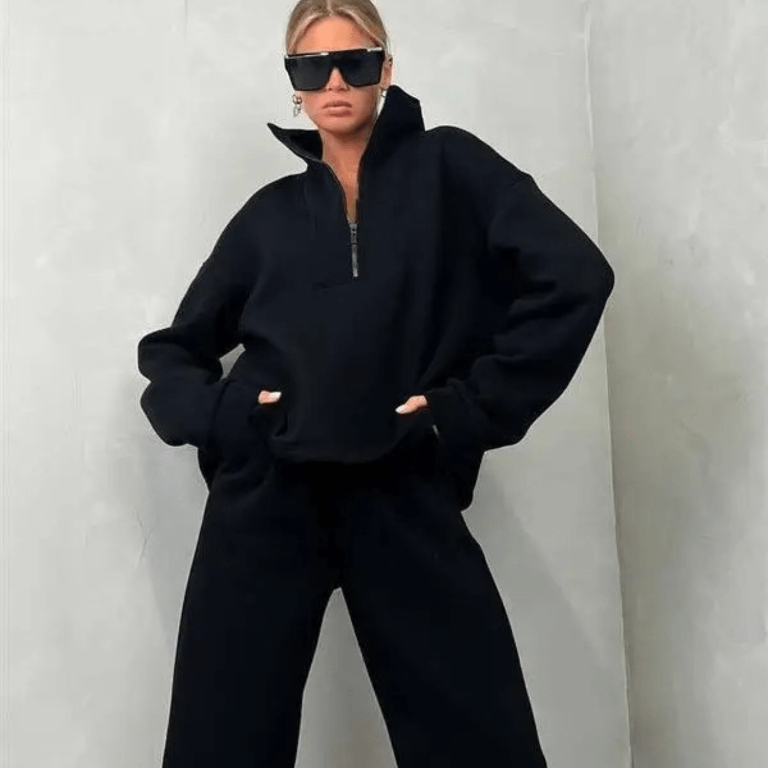 Lavinque outfit set Noir / S Ensemble Loungewear | Lilas | Douillet et Stylé