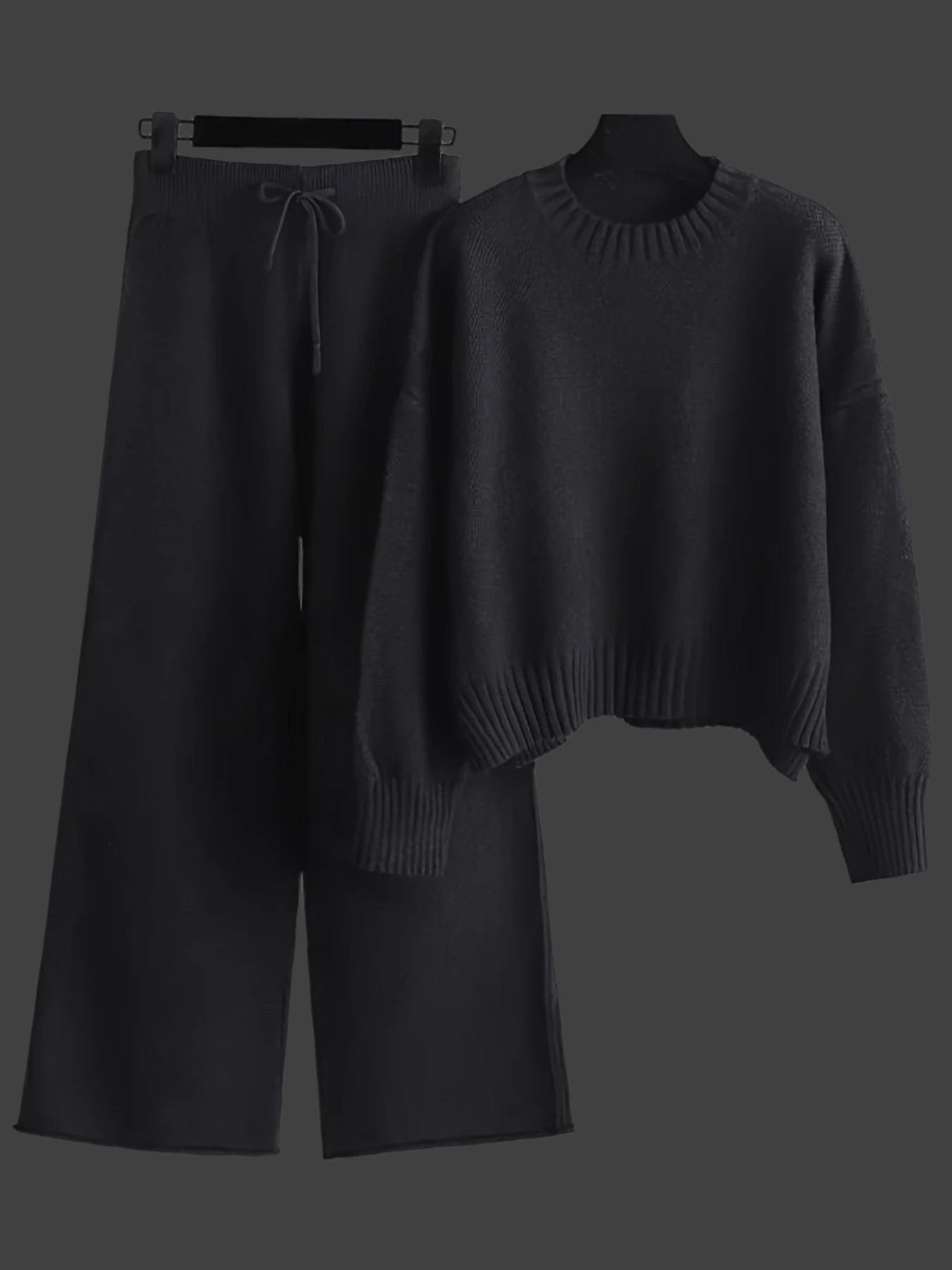 Lavinque outfit set Noir / S Ensemble Maille Automne-Hiver | Confortable | Chic Décontracté