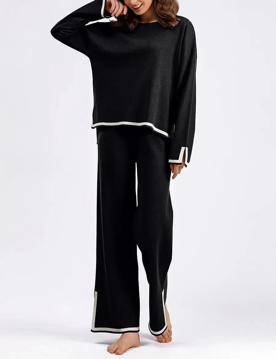 Lavinque outfit set Noir / S Ensemble Pull et Pantalon Écru | Élégant | Confort et Minimalisme