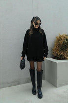 Lavinque outfit set Noir / S Ensemble Robe et Pull Oversize Femme | Chic et Confortable | Hiver Élégant