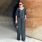 Lavinque outfit set Noir / S Ensemble Satin Fluide | Élégant et Confortable | Style Chic Décontracté