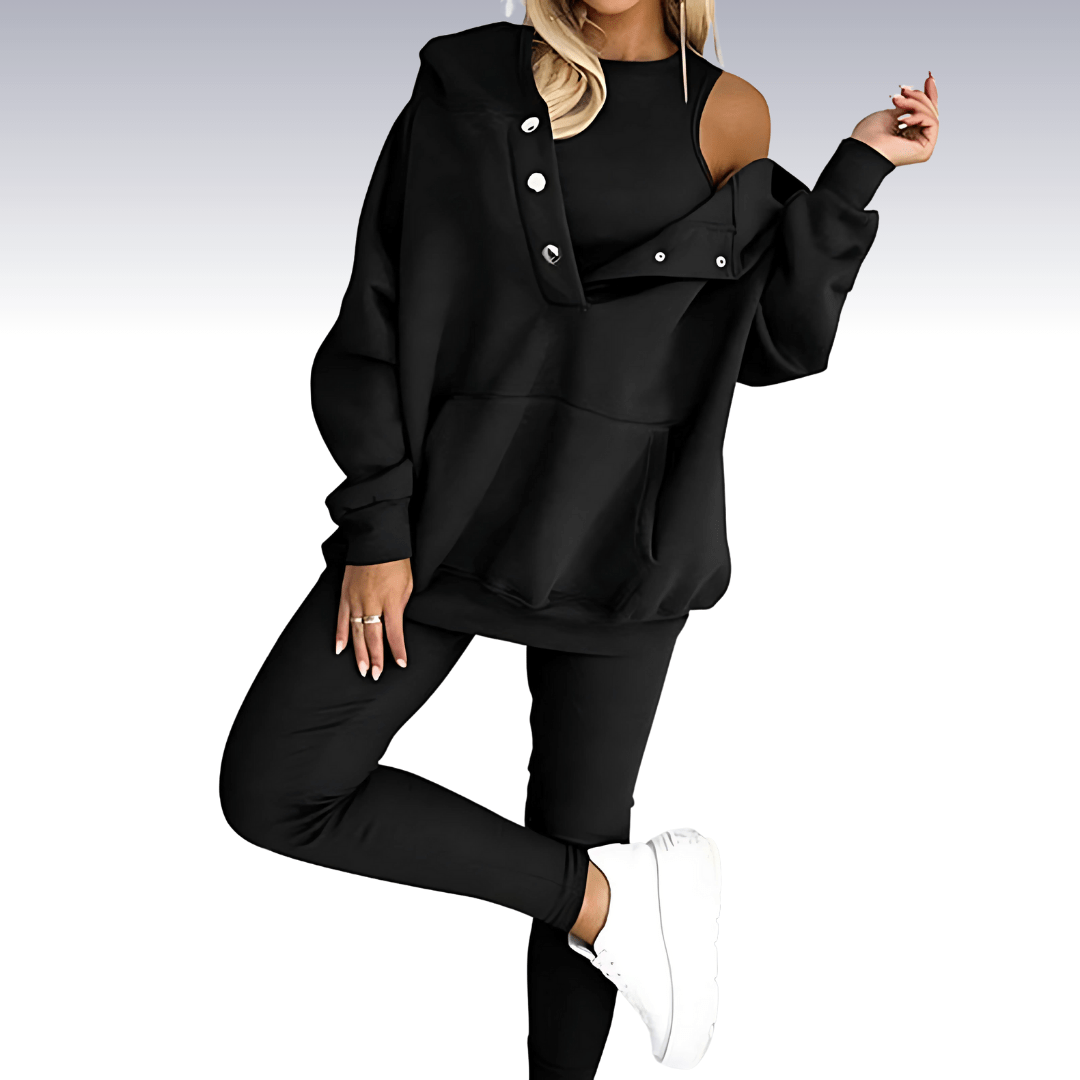 Lavinque outfit set Noir / S Ensemble Survêtement Épaules Dénudées | Confortable et Tendance