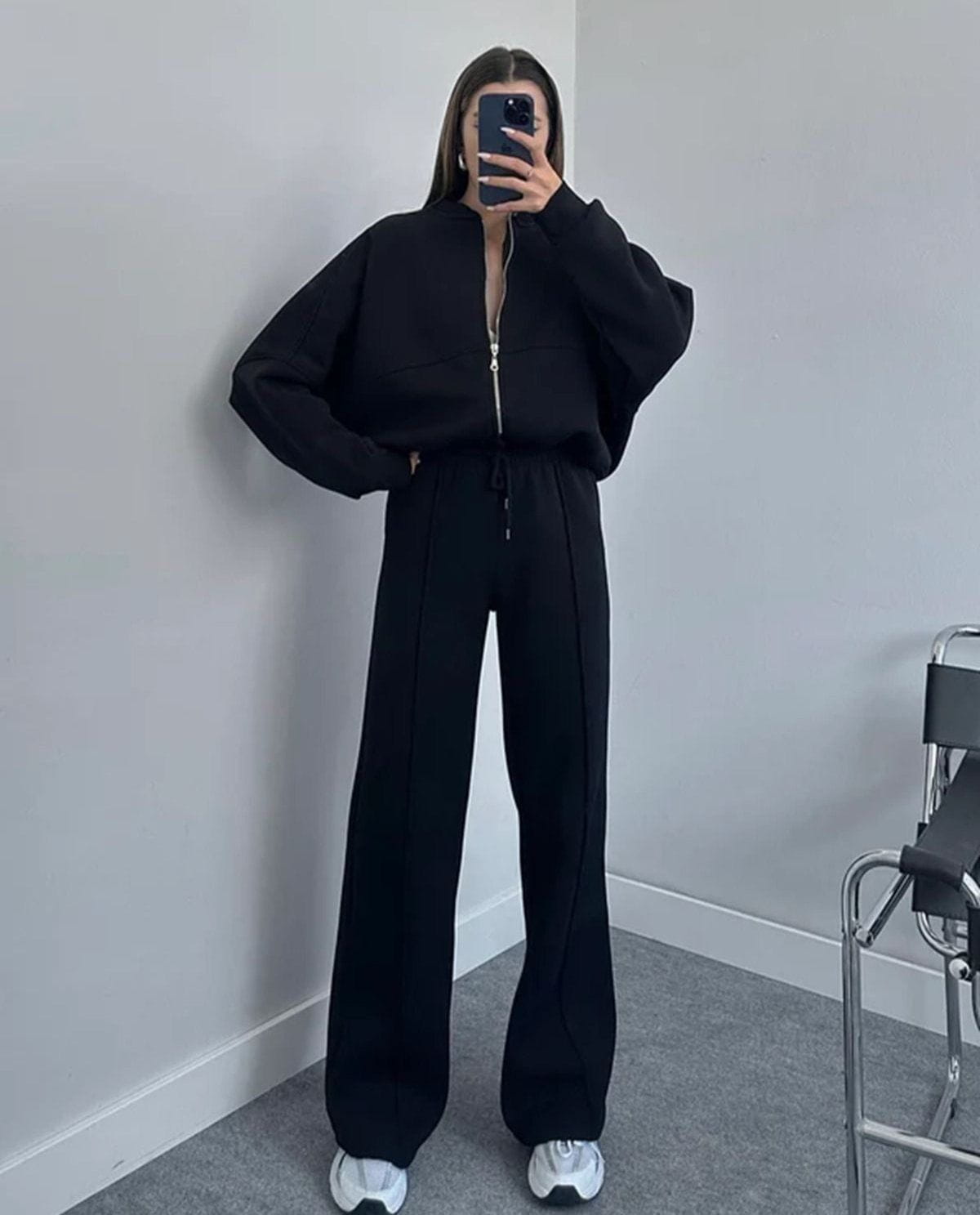 Lavinque outfit set Noir / S Ensemble Sweat et Pantalon | Confortable | Style Décontracté