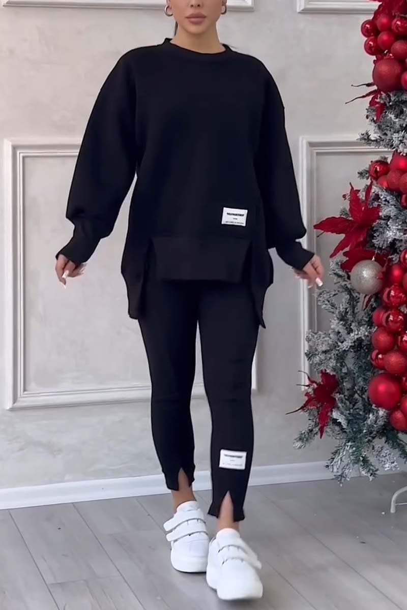 Lavinque outfit set Noir / S Ensemble Sweat Oversize & Legging | Confort & Style | Tendance Décontractée