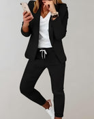 Lavinque outfit set Noir / S Ensemble Tailleur à Carreaux | Chic & Confortable | Bureau & Quotidien