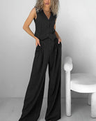 Lavinque outfit set Noir / S Ensemble Tailleur Débardeur et Pantalon Large | Élégant | Fluide et Moderne
