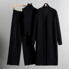 Lavinque outfit set Noir / Taille unique Ensemble Tricot 3 Pièces | Élégance Minimaliste | Confort et Style