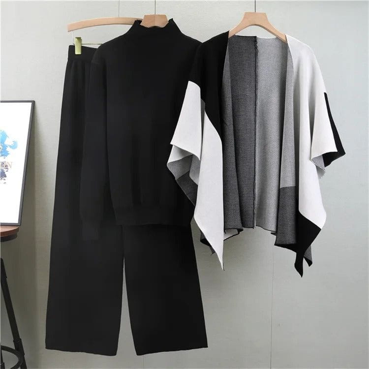 Lavinque outfit set Noir / Taille Unique Ensemble Tricot | Confort et Élégance | Tendance Automne-Hiver