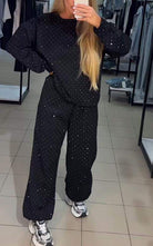 Lavinque outfit set Noir / XS Ensemble Sweat et Pantalon | Confort & Paillettes | Look Streetwear