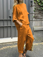 Lavinque outfit set Orange / S Ensemble Lin Oversize | Décontracté | Léger et Élégant