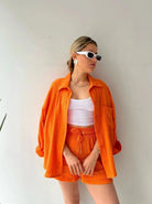 Lavinque outfit set Orange / S Ensemble Short & Chemise | Beige | Décontracté et Tendance