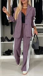 Lavinque outfit set Pourpre / S Ensemble Blazer et Pantalon Sport Chic | Tendance | Élégance et Confort