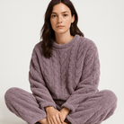 Lavinque Outfit set Pourpre / S Ensemble Cocooning Torsadé Crème | Ultra Doux | Parfait pour l’Hiver