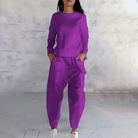 Lavinque Outfit set Pourpre / S Ensemble Décontracté en Coton | Blanc | Minimaliste et Confort Absolu