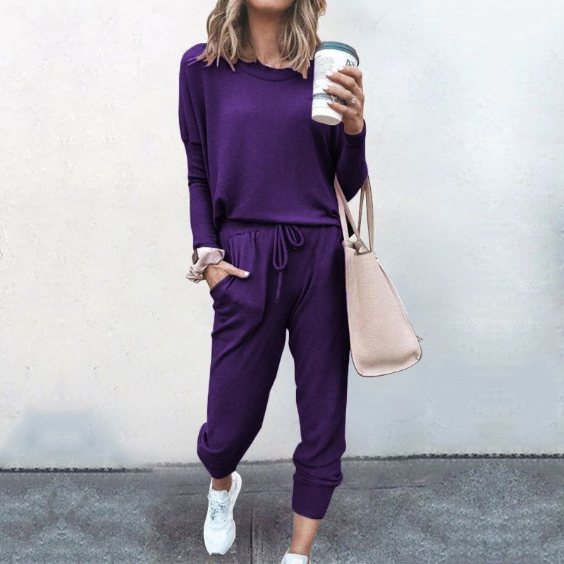 Lavinque Outfit set Pourpre / S Ensemble Décontracté Femme | Bleu Cobalt | Ultra Confort & Style Quotidien