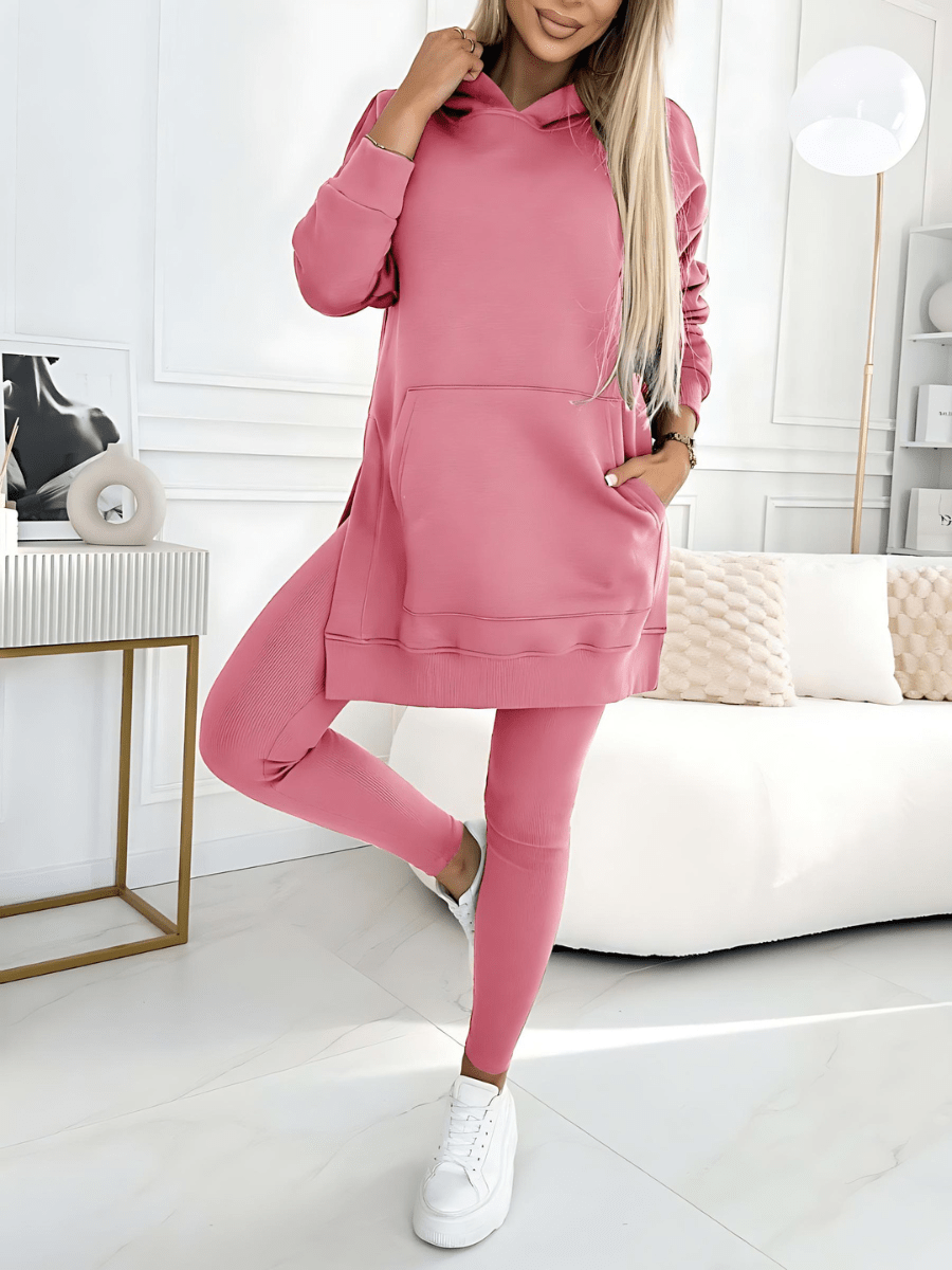 Lavinque Outfit set Rose ancien / S Ensemble Loungewear Femme | Confort Douillet | Marron Chocolat