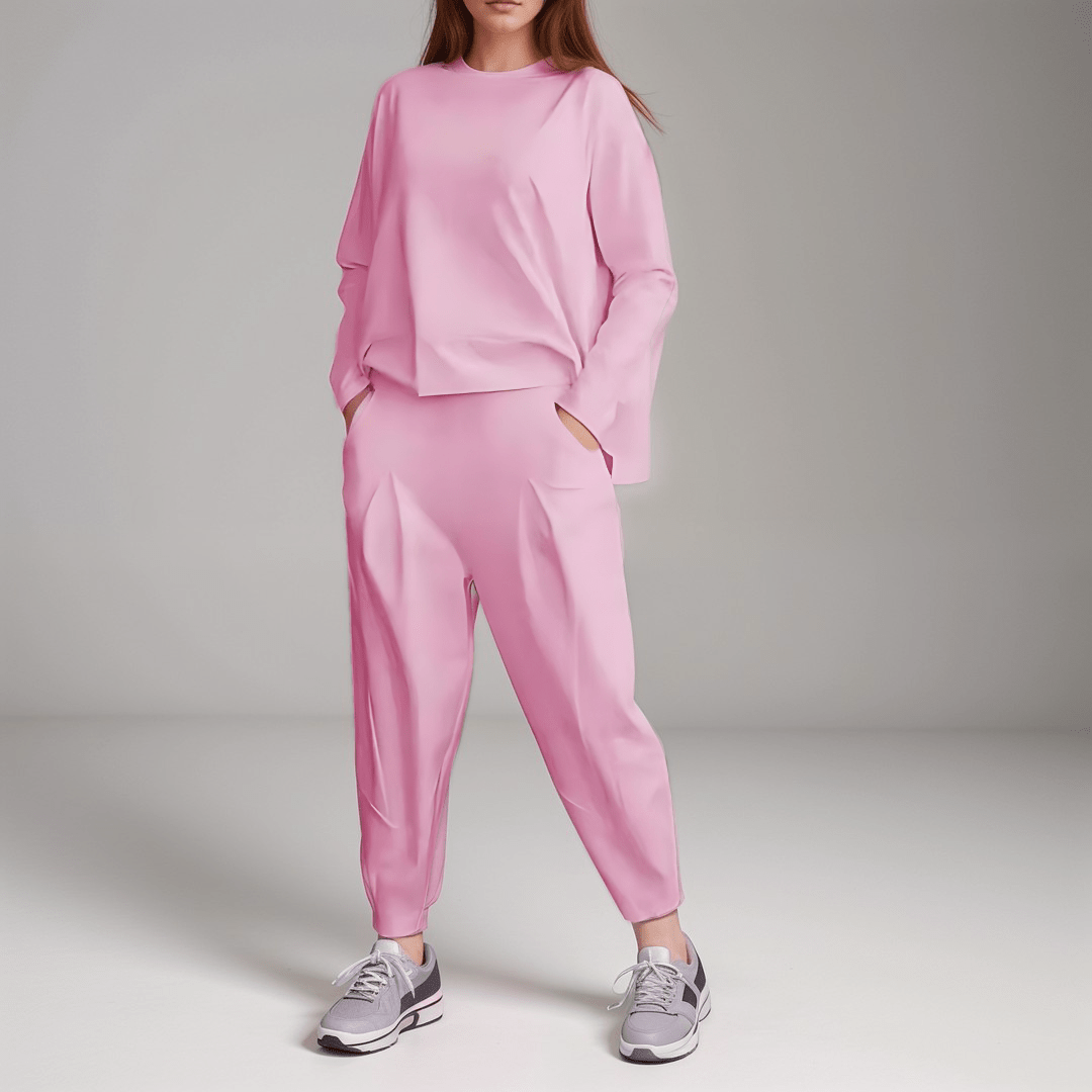 Lavinque Outfit set Rose / S Ensemble Décontracté en Tissu Fluide | Noir | Élégant et Minimaliste