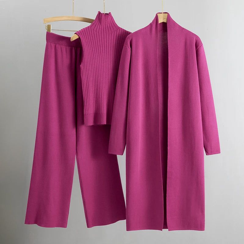 Lavinque outfit set Rose / S Ensemble Tricot 3 Pièces | Élégance Minimaliste | Confort &  Style