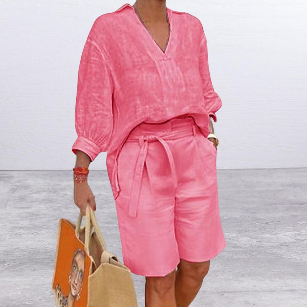 Lavinque outfit set Rose / S Outfit Set en Lin | Bleu Ciel | Léger et Estival