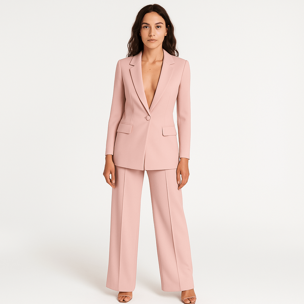 Lavinque Outfit set Rose / S Tailleur Pantalon Jaune | Coupe Longue & Fluide | Puissance et Élégance