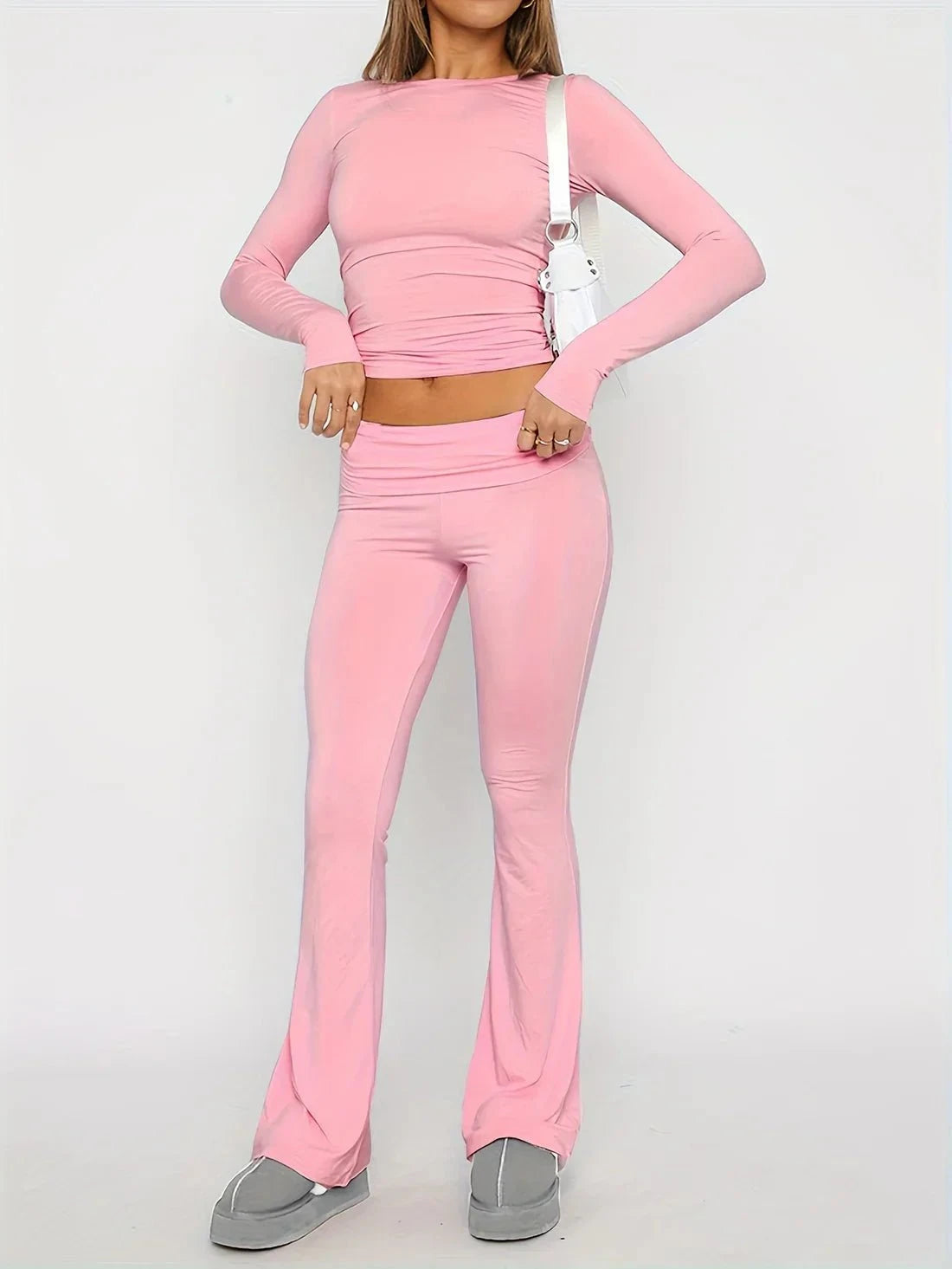 Lavinque Outfit set Rose / XS Ensemble Fit & Flare | Bleu Marine | Minimaliste et Ultra Féminin