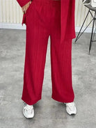 Lavinque outfit set Rouge / M Ensemble Pantalon & Chemise | Look Moderne | Élégance Décontractée