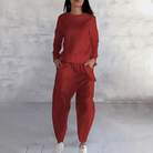 Lavinque Outfit set Rouge / S Ensemble Décontracté en Coton | Blanc | Minimaliste et Confort Absolu