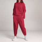 Lavinque Outfit set Rouge / S Ensemble Décontracté en Tissu Fluide | Noir | Élégant et Minimaliste