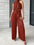 Lavinque outfit set Rouge / S Ensemble Drapé Chic | Blanc Cassé | Élégance Fluide et Moderne
