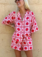 Lavinque outfit set Rouge / S Ensemble Short et Chemise | Rouge et Blanc | Tendance et Estival