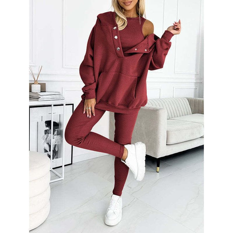 Lavinque outfit set Rouge / S Ensemble Sweat à Capuche & Legging | Confort & Style | Tendance Décontractée