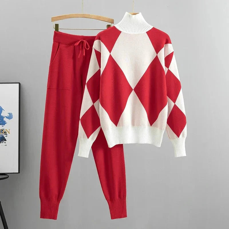 Lavinque outfit set Rouge / S Tenue Décontractée en Tricot | Confort | Élégance et Chaleur
