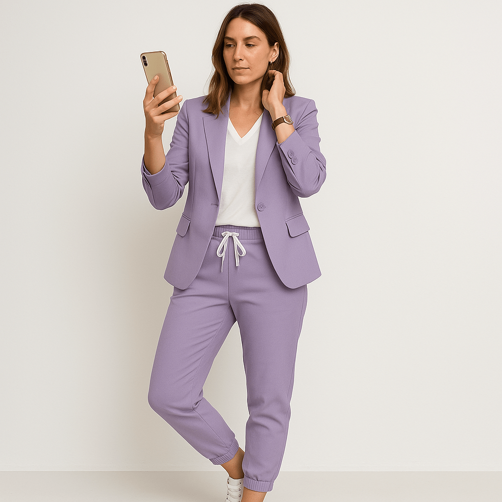 Lavinque Outfit set Tailleur Décontracté Bleu | Chic et Confort | Veste & Pantalon Coordonnés