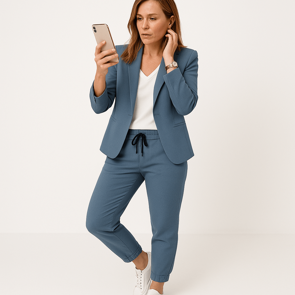 Lavinque Outfit set Tailleur Décontracté Bleu | Chic et Confort | Veste & Pantalon Coordonnés